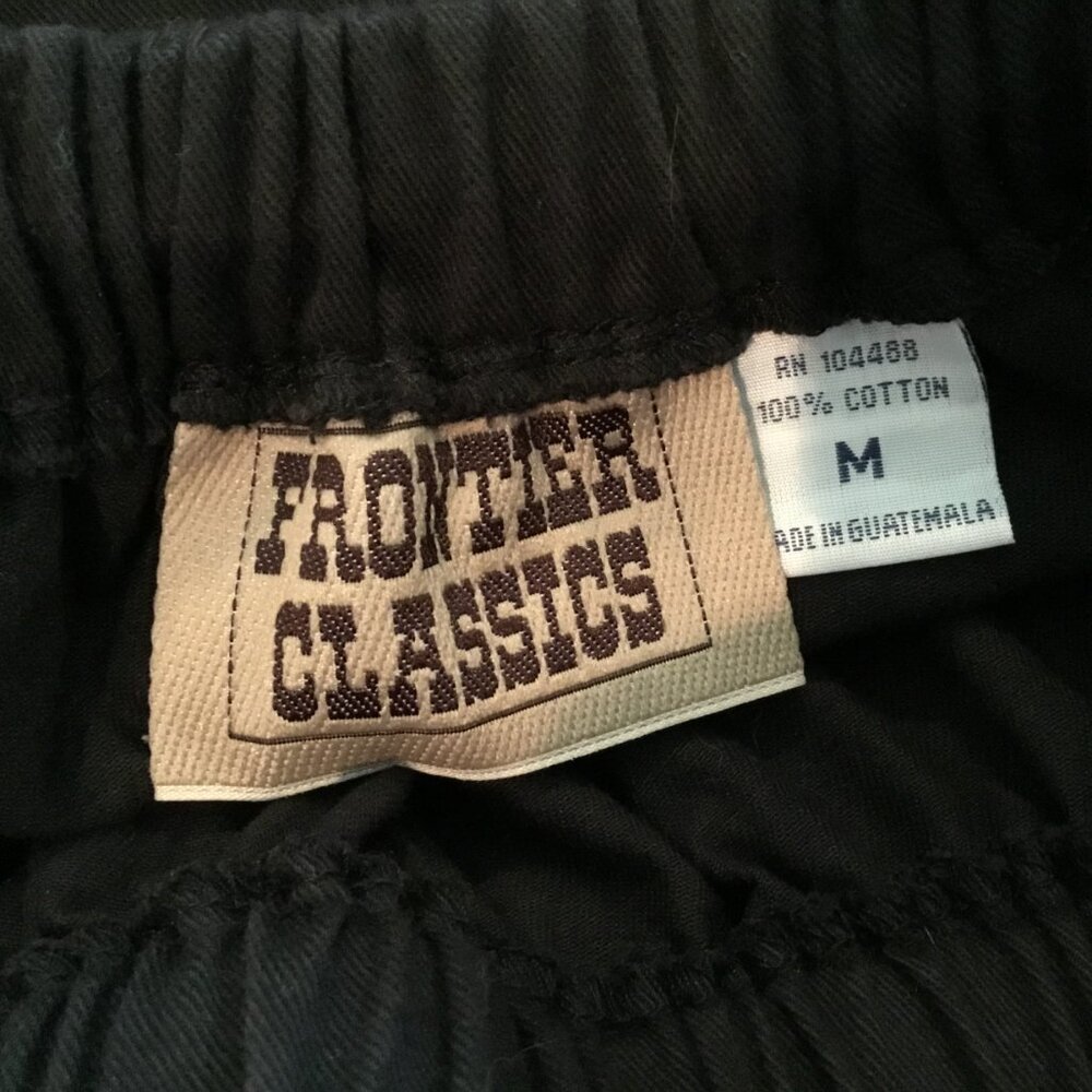 Frontier Classics Black Maxi Skirt Back Ruffles Stretch Band Waist Size M - Picture 7 of 7